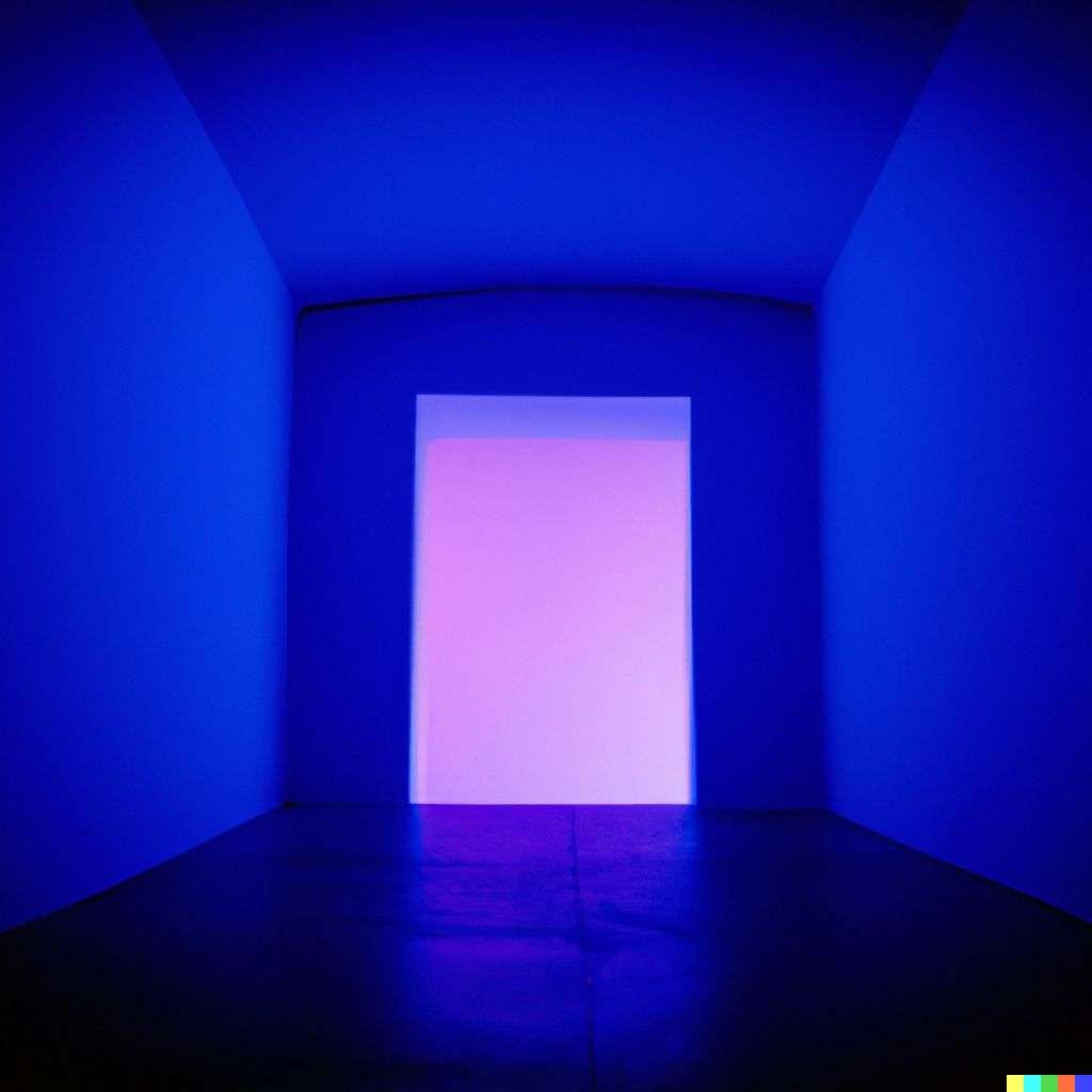 a representation of anxiety in a light installation by James Turrell, photograph